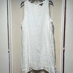White Sleeveless linen Dress